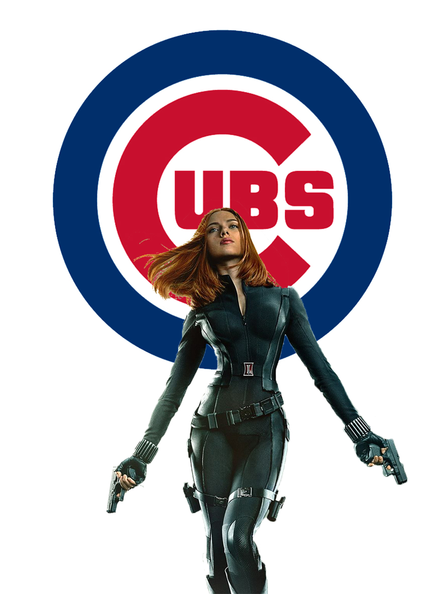 Chicago Cubs Black Widow Logo vinyl decal